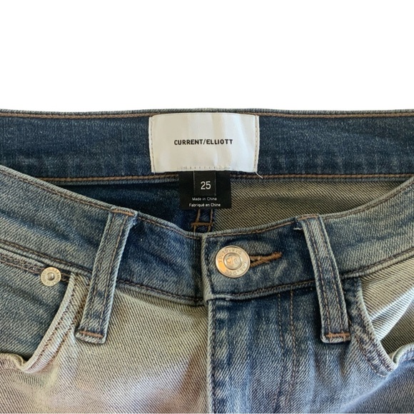Current/Elliott Two Tone Vanessa Cropped Jeans Size 25 - Picture 4 of 5